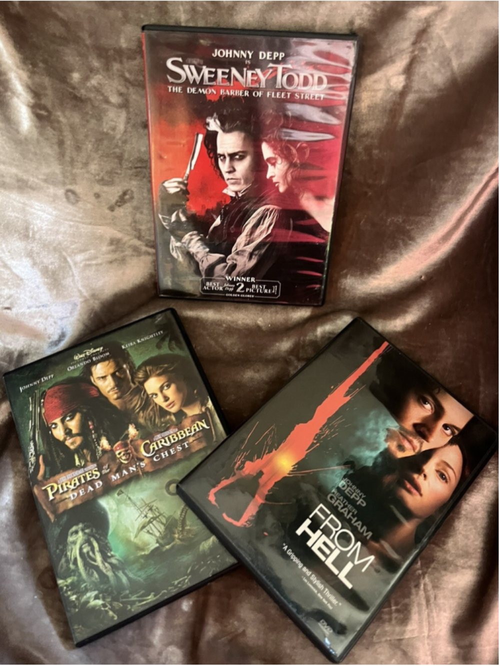 Bundle Johnny Depp SWEENEY TODD, PIRATES OF THE CARRIBEAN DEAD MANS' CHEST &